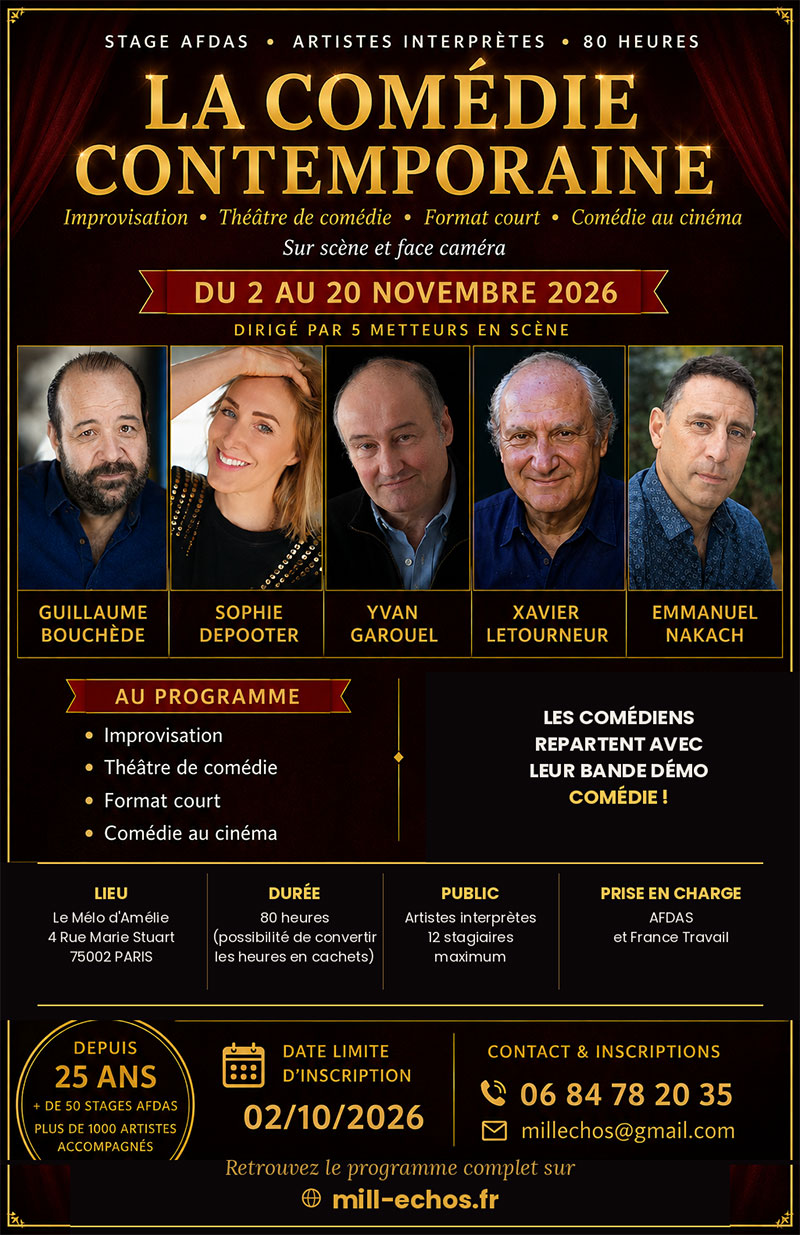 comédie contemporaine 2026